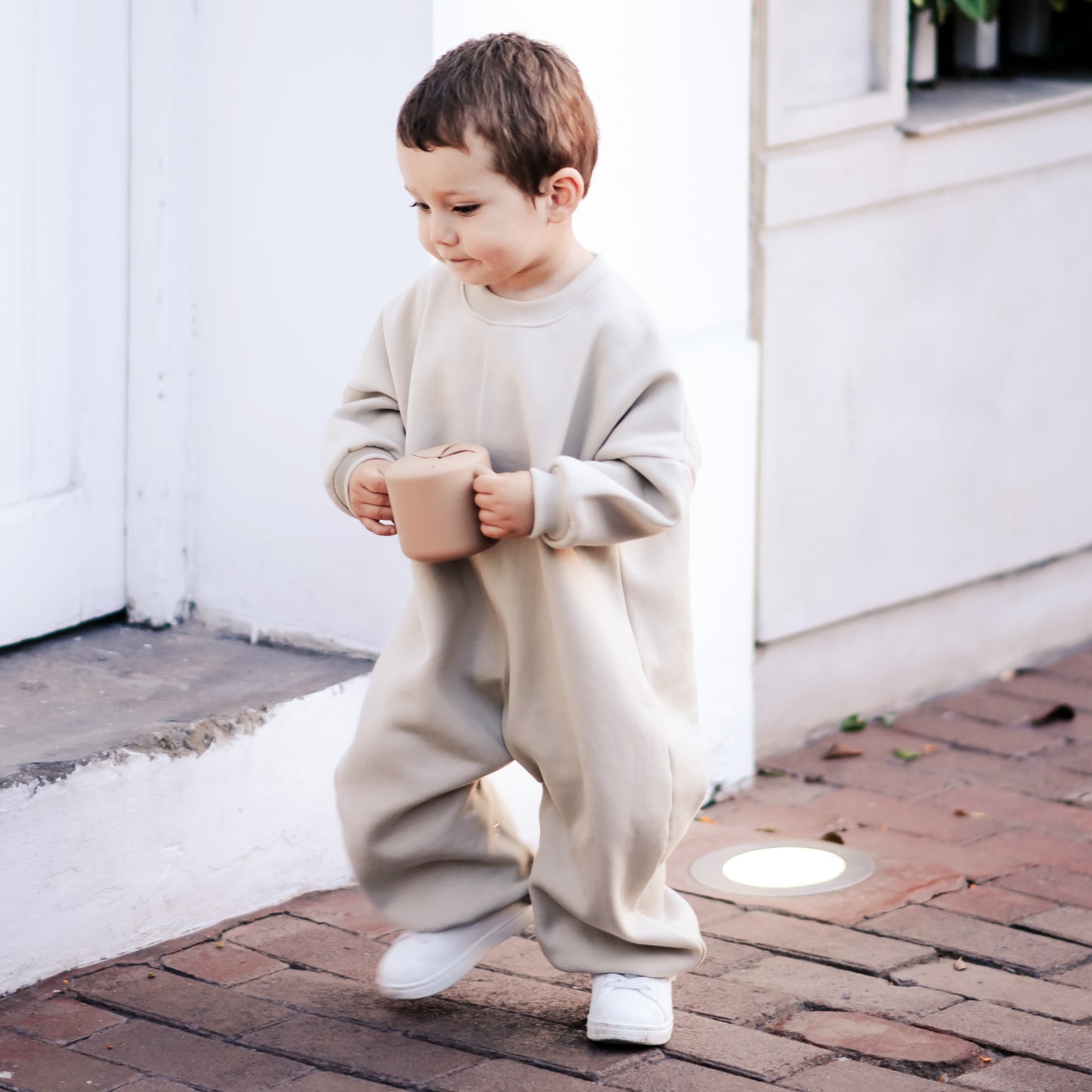 Oversized Romper - Oat