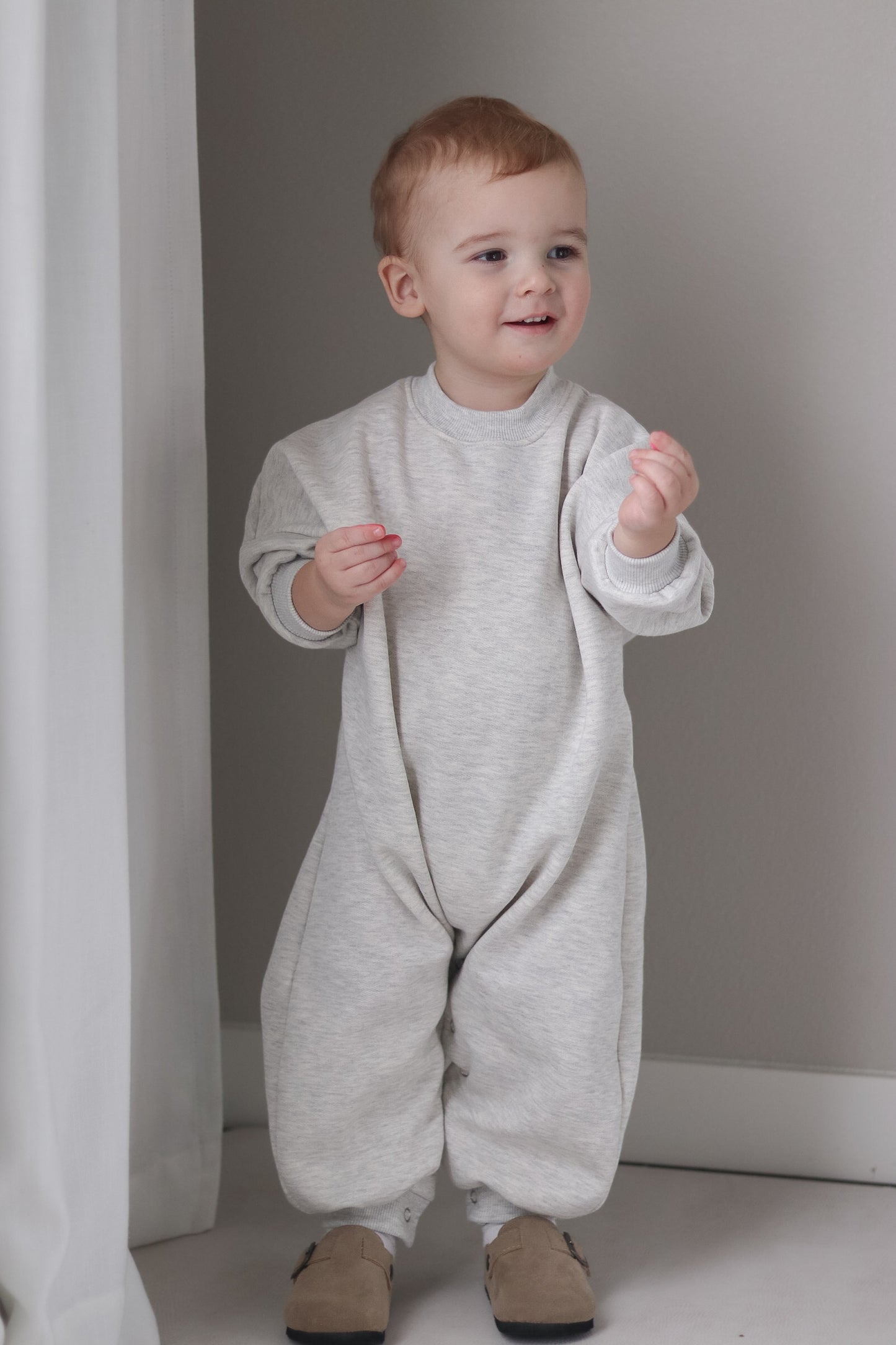 Oversized Romper - Gray Melange